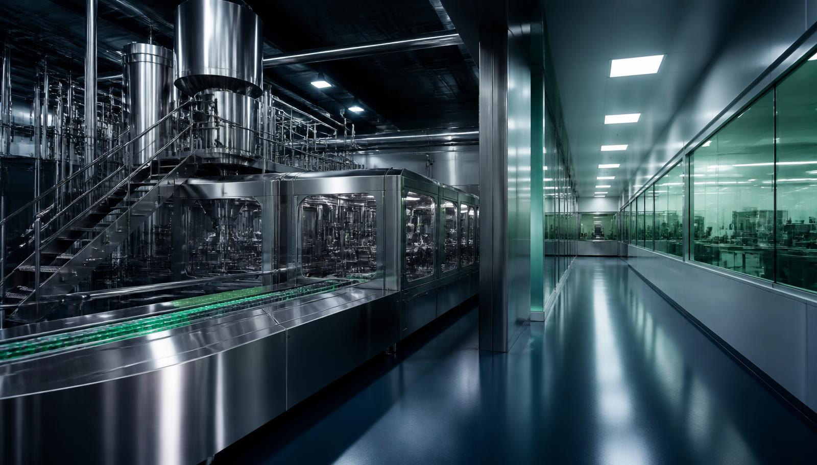 Modern pharmaceutical manufacturing facility